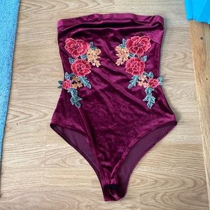 Velvet Floral Bodysuit